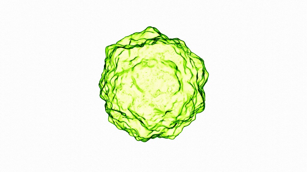 Generative study — inverted organic form (lime on white)