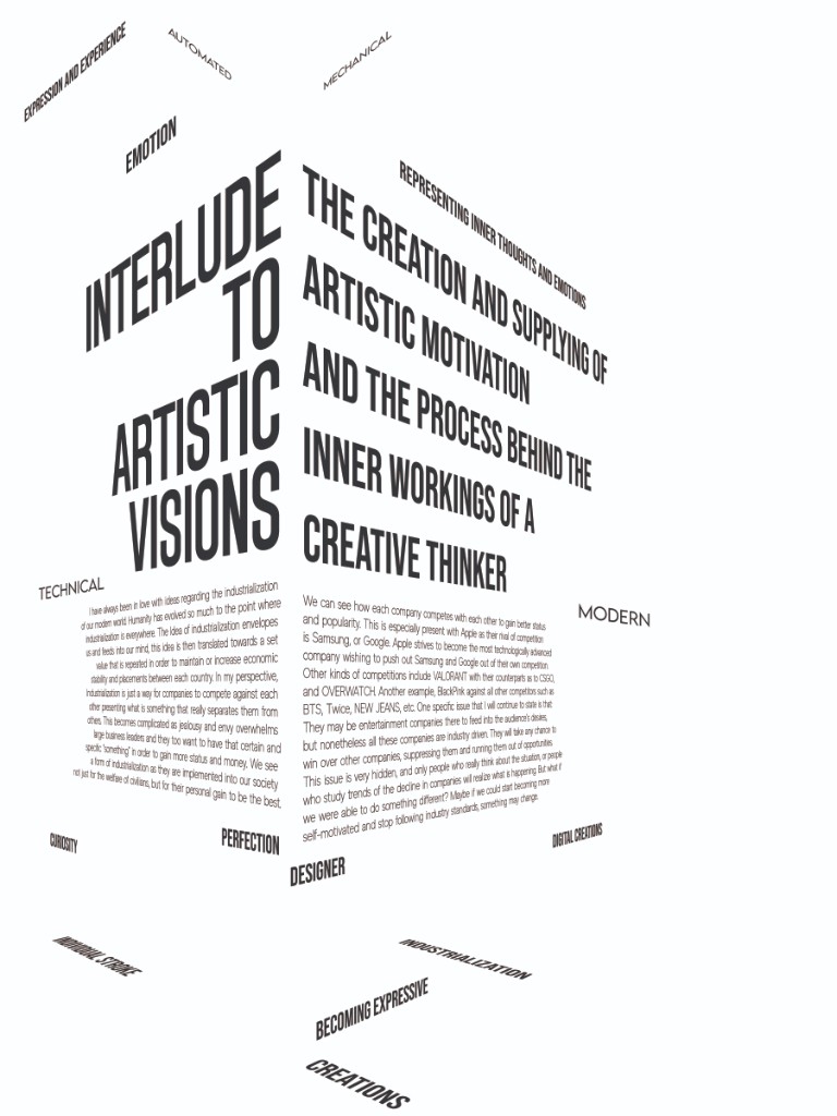 Type poster — 3D corner room (black & white)