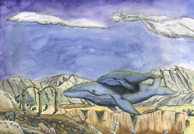 Graphite — rock formation and cascading water