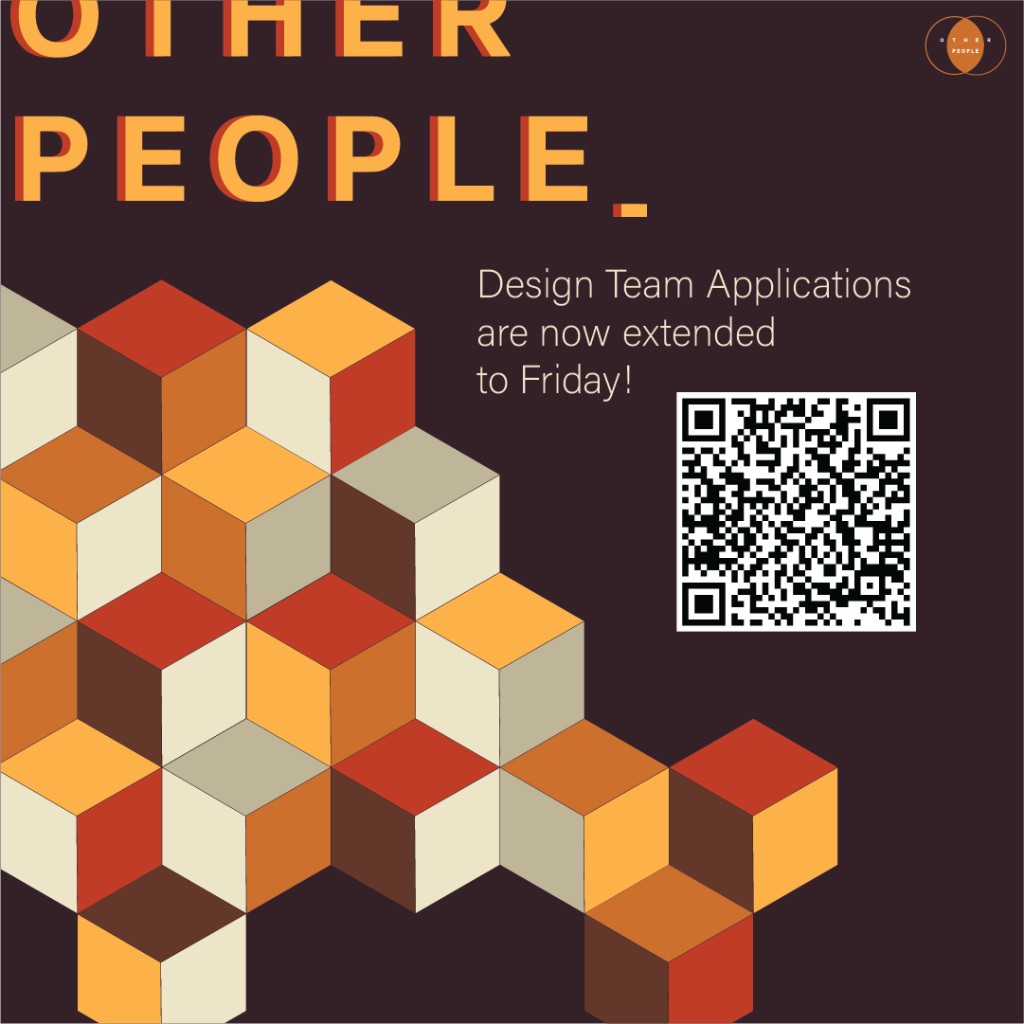 Promo — design team applications extended (isometric cubes, QR)