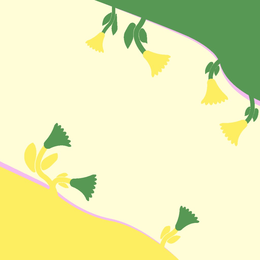 Social — floral template variant (corner blocks)