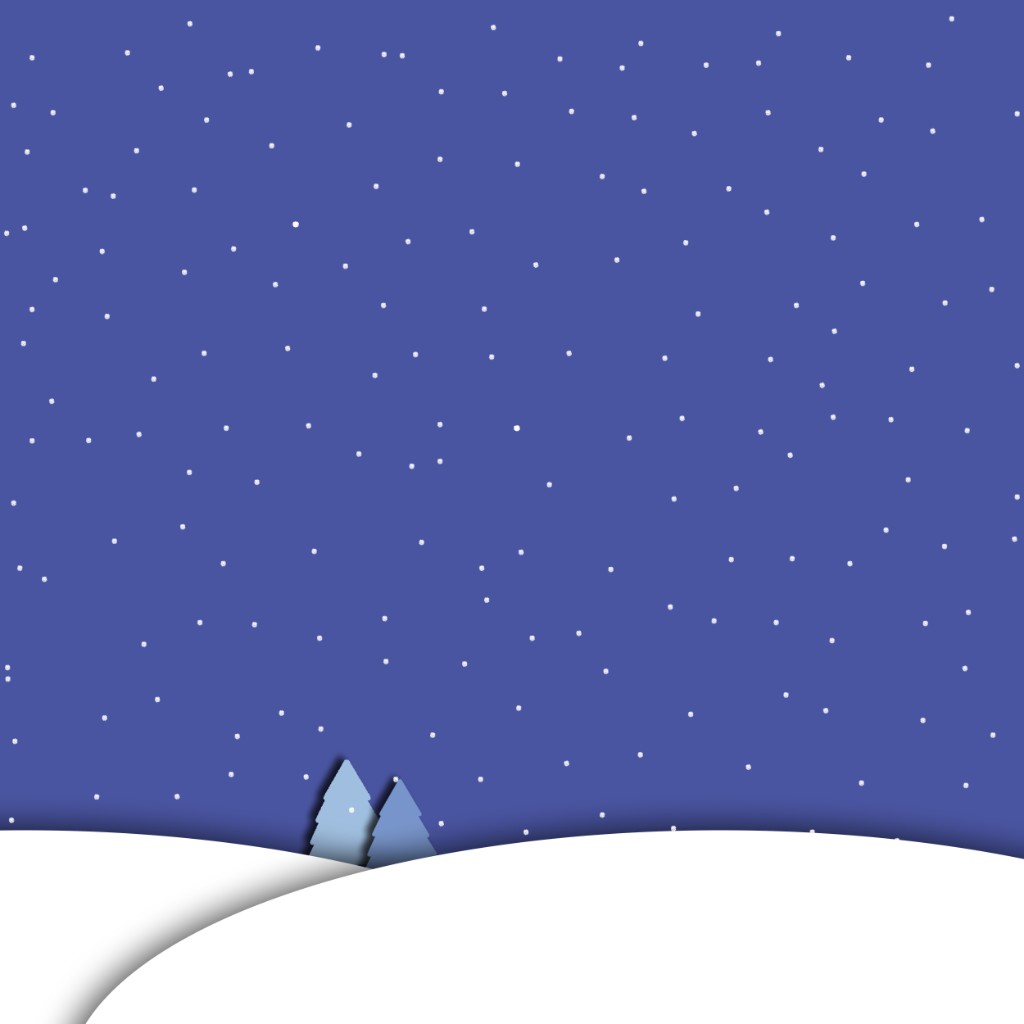 Social — winter scene with evergreen trees