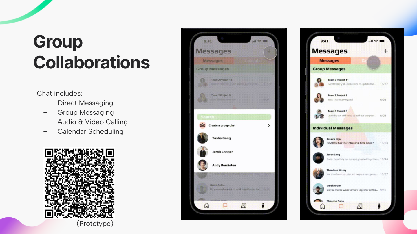 Final — Group collaboration (chat, video, calendar)