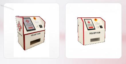 Two kiosk views — studio render (background removed)