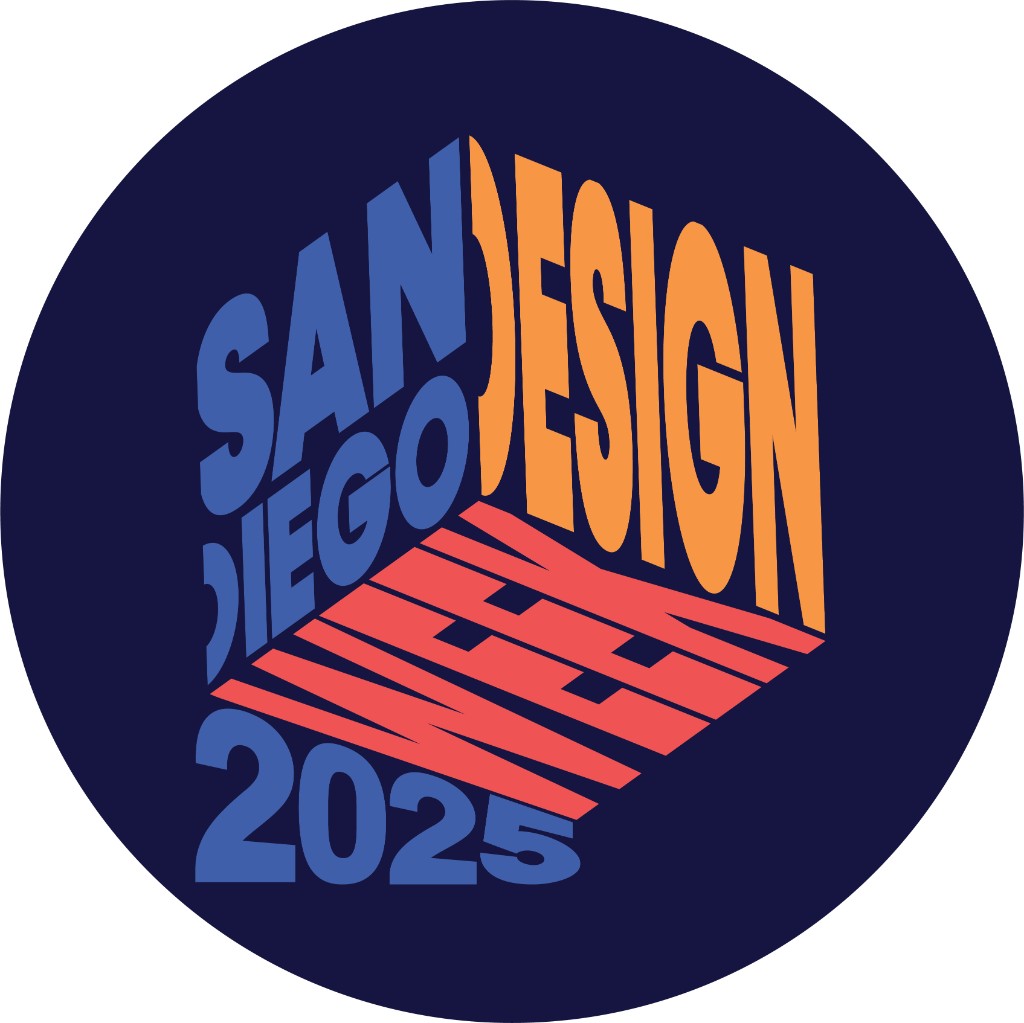 SDDW 2025 lockup — isometric cube wordmark in circular badge
