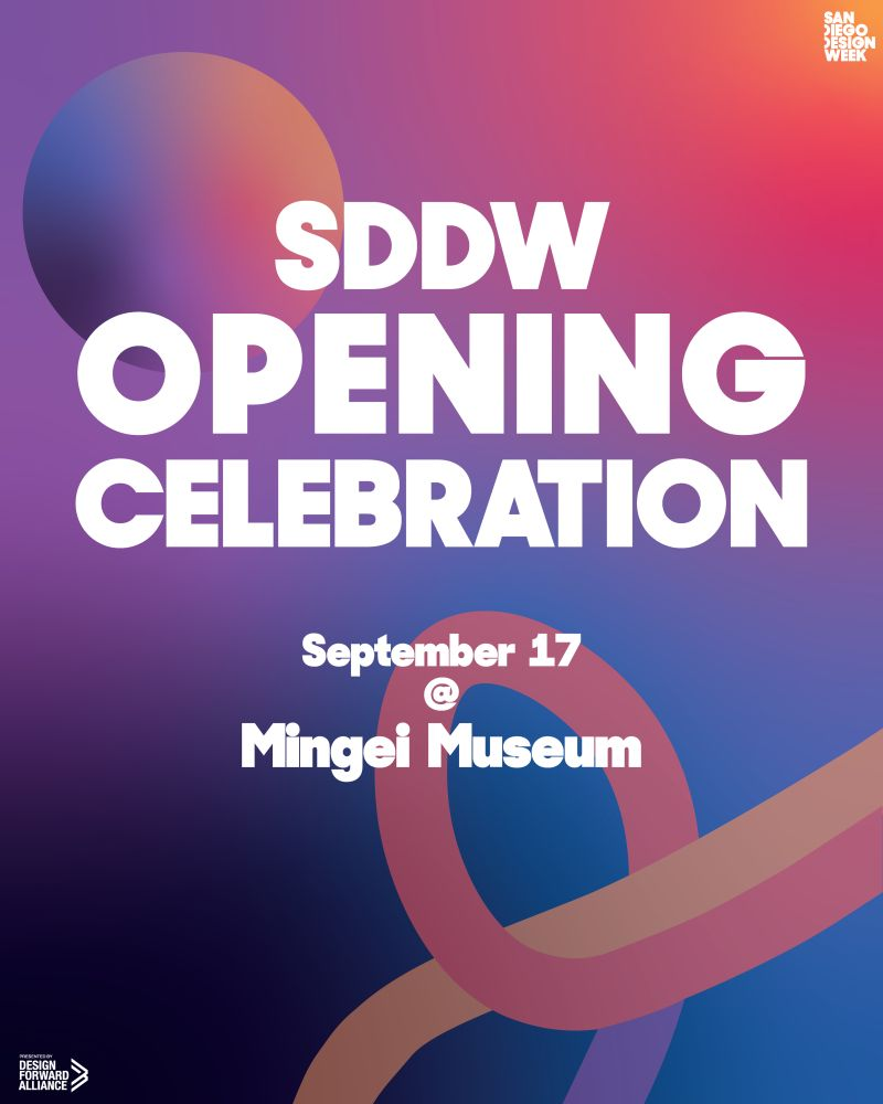 Opening celebration poster — September 17 at Mingei Museum