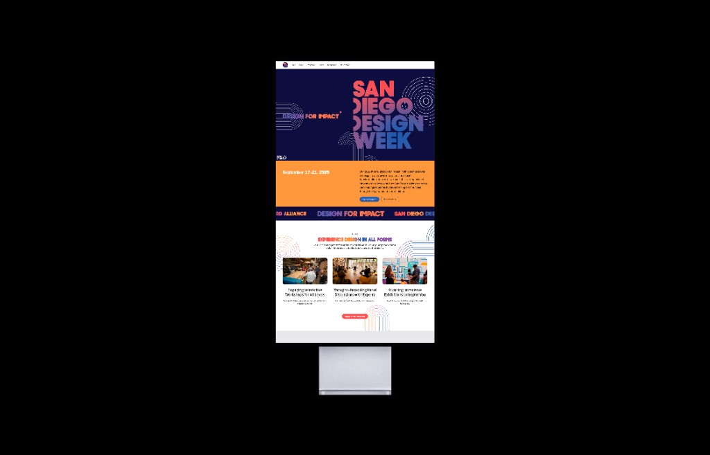 Website design mockup on display — SDDW 2025 landing