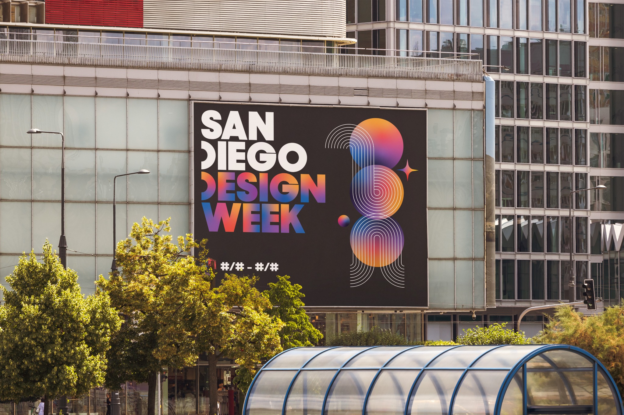 San Diego Design Week campaign on a large city billboard
