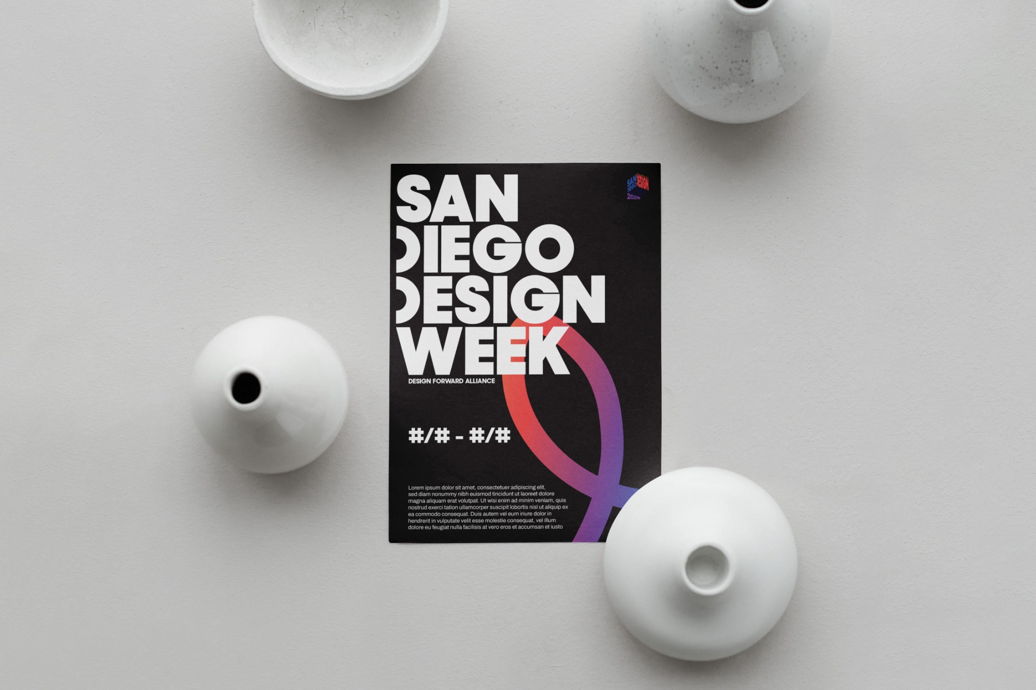 San Diego Design Week event flyer mockup