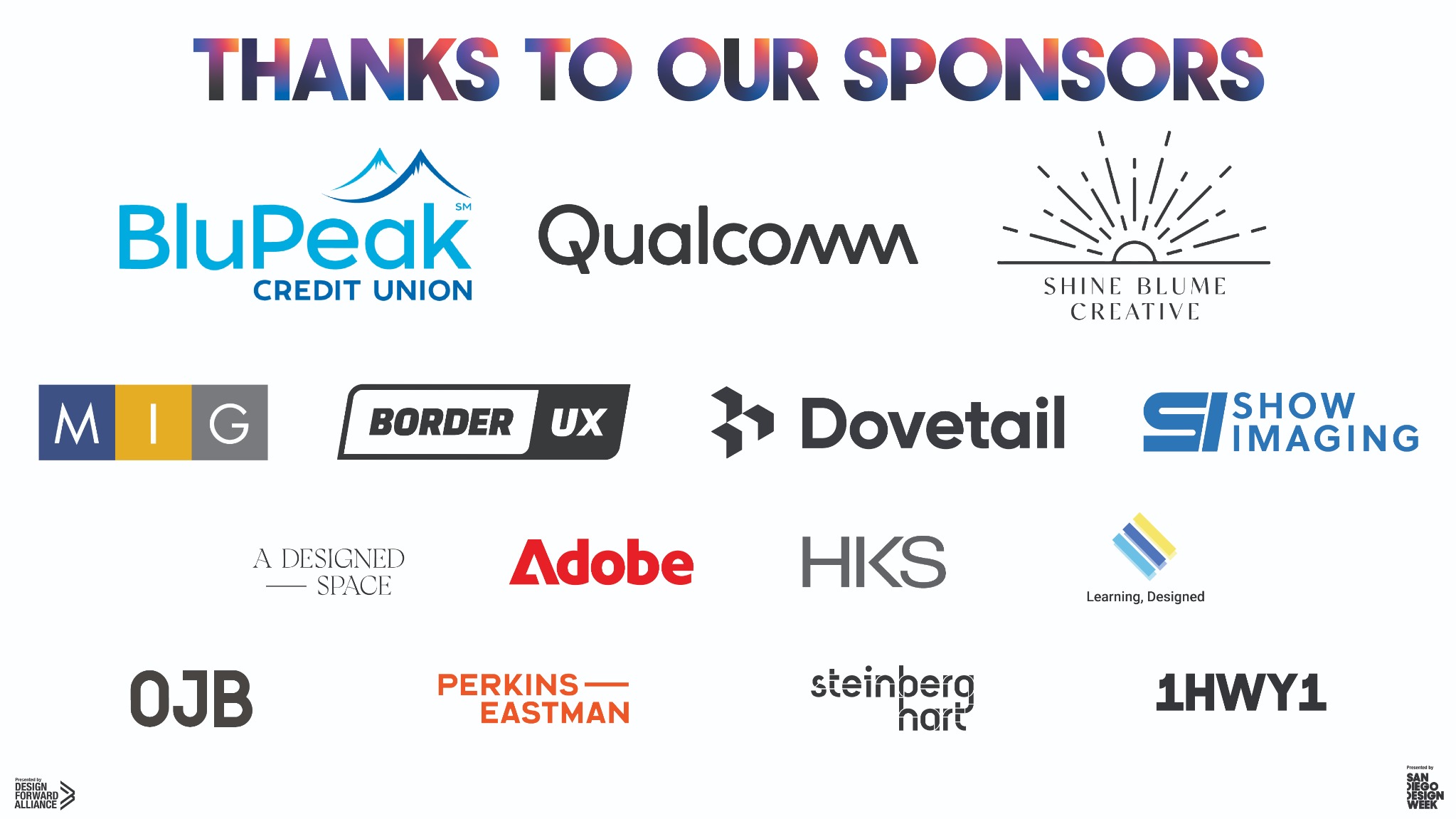 San Diego Design Week sponsor recognition board